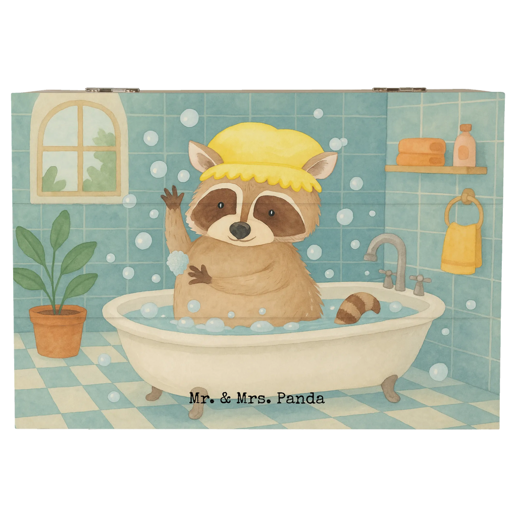 Wooden chest Raccoon Design Schatzkiste, Geschenkbox, Geschenkdose, Erinnerungsbox, Dekokiste, Kiste, XXL, Holzkiste, Erinnerungskiste, Truhe, Aufbewahrungsbox, Schatulle, Tiermotive, Gute Laune, lustige Sprüche, Tiere, Fröhlich, Waschbär, Seifenblasen, Tagträumen, waschen, Plan