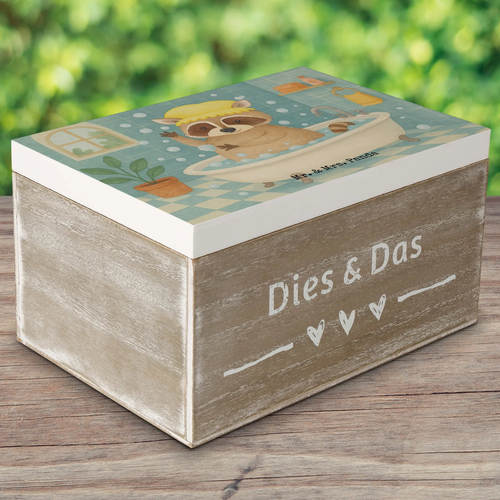 Wooden chest Raccoon Design Schatzkiste, Geschenkbox, Geschenkdose, Erinnerungsbox, Dekokiste, Kiste, XXL, Holzkiste, Erinnerungskiste, Truhe, Aufbewahrungsbox, Schatulle, Tiermotive, Gute Laune, lustige Sprüche, Tiere, Fröhlich, Waschbär, Seifenblasen, Tagträumen, waschen, Plan