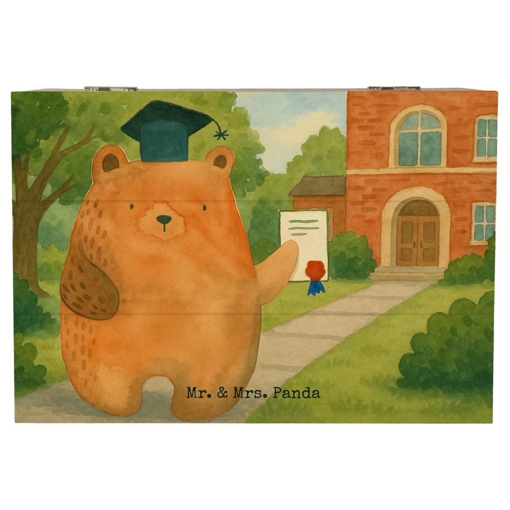 Holzkiste Bär Prüfung Design Holzkiste, Kiste, Schatzkiste, Truhe, Schatulle, XXL, Erinnerungsbox, Erinnerungskiste, Dekokiste, Aufbewahrungsbox, Geschenkbox, Geschenkdose, Bär, Teddy, Teddybär, Abitur, Prüfungen, Prüfung bestanden, Abschluss, Zeugnis, Abschlusszeugnis