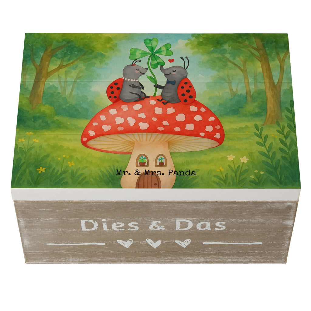 Skrzynia drewniana biedronka Muchomor Design Holzkiste, Kiste, Schatzkiste, Truhe, Schatulle, XXL, Erinnerungsbox, Erinnerungskiste, Dekokiste, Aufbewahrungsbox, Geschenkbox, Geschenkdose, Tiermotive, Gute Laune, lustige Sprüche, Tiere, Haus, Wohnung, zuhause, Fliegenpilz, Marienkäfer, Fleigenpilzhaus