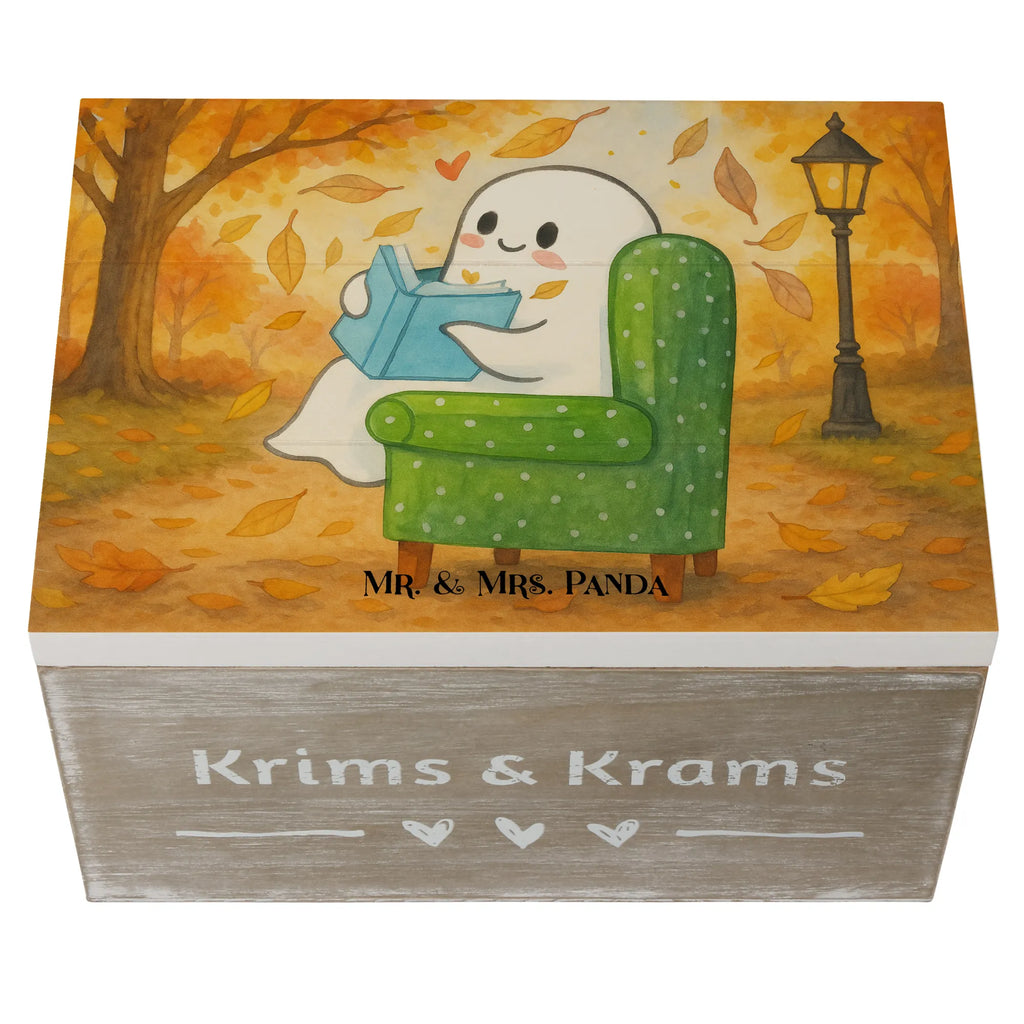 Skrzynia drewniana duch książka Design Holzkiste, Kiste, Schatzkiste, Truhe, Schatulle, XXL, Erinnerungsbox, Erinnerungskiste, Dekokiste, Aufbewahrungsbox, Geschenkbox, Geschenkdose, Halloween, Deko, Martinssingen, Dekoration, Geschenke, Schenken, Gespenst, Buch, Herbst, gemütlich