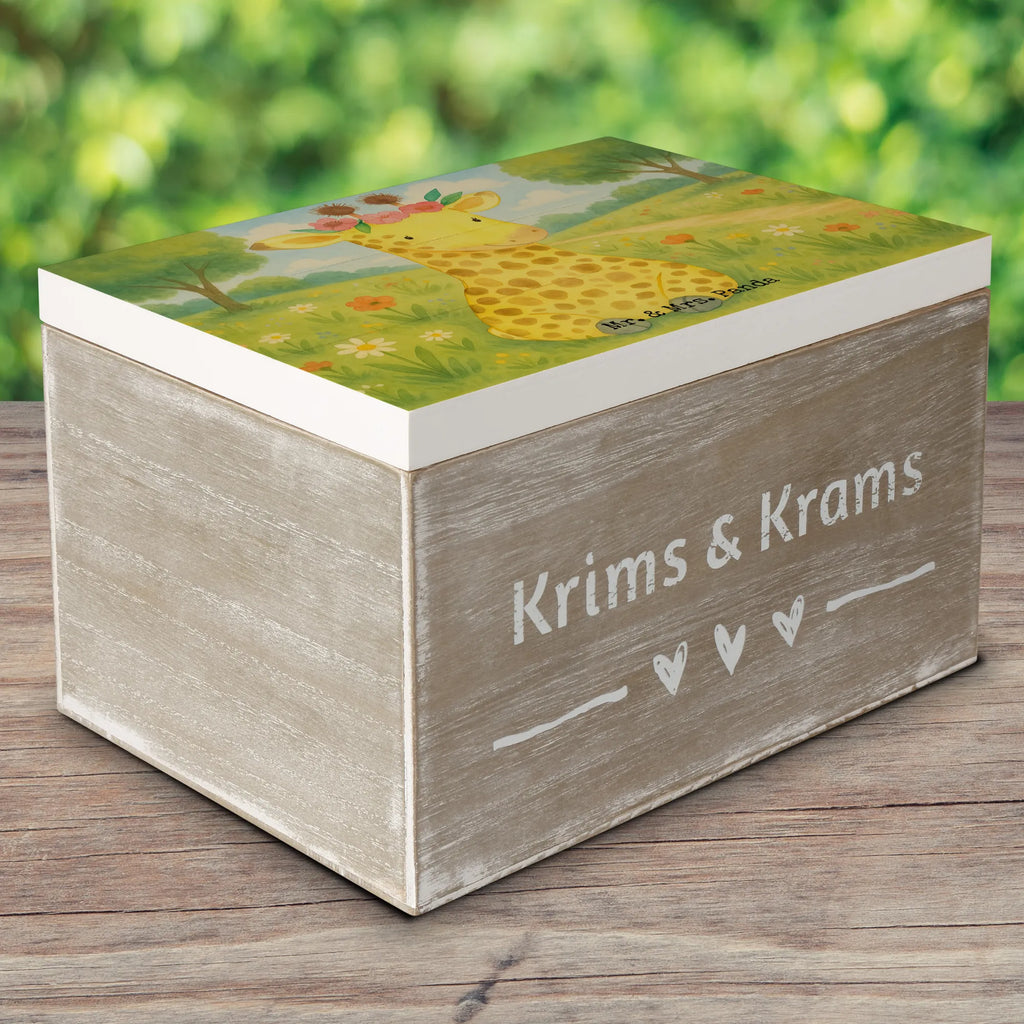 Skrzynia drewniana żyrafa Wieniec kwiatów Design XXL, Truhe, Dekokiste, Erinnerungskiste, Kiste, Geschenkbox, Schatzkiste, Holzkiste, Erinnerungsbox, Aufbewahrungsbox, Geschenkdose, Schatulle, Afrika, Wildtiere, Giraffe, Selbstliebe, Freundin, Blumenkranz, Abenteurer
