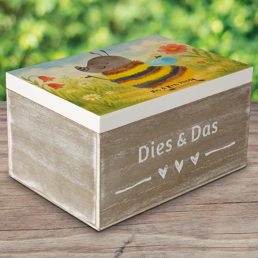 Holzkiste Hummel flauschig Design Holzkiste, Schatulle, Geschenkdose, XXL, Erinnerungsbox, Dekokiste, Aufbewahrungsbox, Truhe, Kiste, Geschenkbox, Erinnerungskiste, Schatzkiste, Tiermotive, Gute Laune, lustige Sprüche, Tiere, Natur, Hummel, Blume, Biene, Flauschig