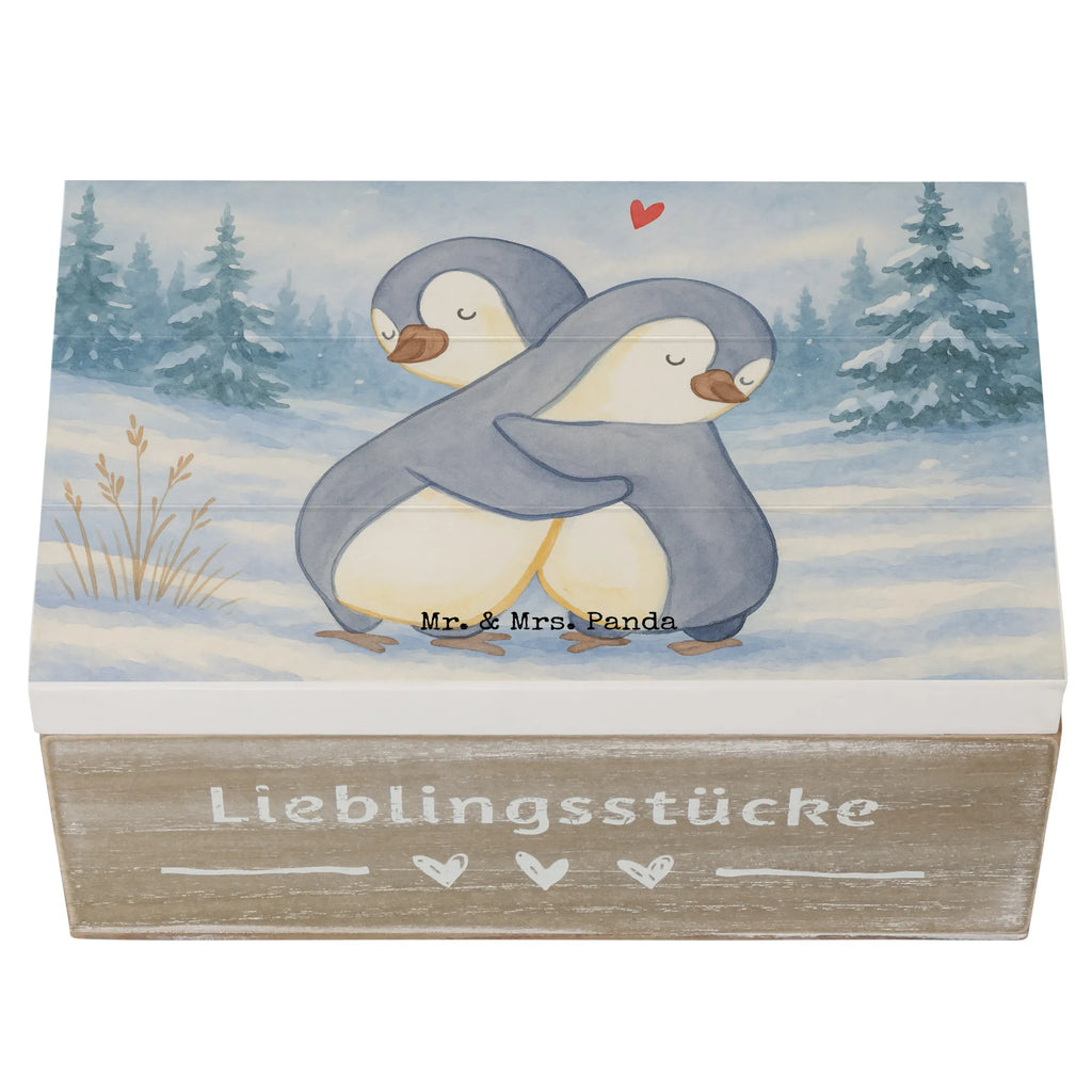 Holzkiste Pinguine Kuscheln Design Truhe, Holzkiste, Kiste, Geschenkdose, Aufbewahrungsbox, Erinnerungskiste, Schatulle, Schatzkiste, Geschenkbox, Dekokiste, XXL, Erinnerungsbox, Liebe, Partner, Freund, Freundin, Ehemann, Ehefrau, Heiraten, Verlobung, Heiratsantrag, Liebesgeschenk, Jahrestag, Hocheitstag, Valentinstag, Geschenk für Frauen, für Ehemann, Liebesbeweis, Geschenk für Partner, Hochzeitstag, für Männer, Mitbringsel, Geschenk für Freundin