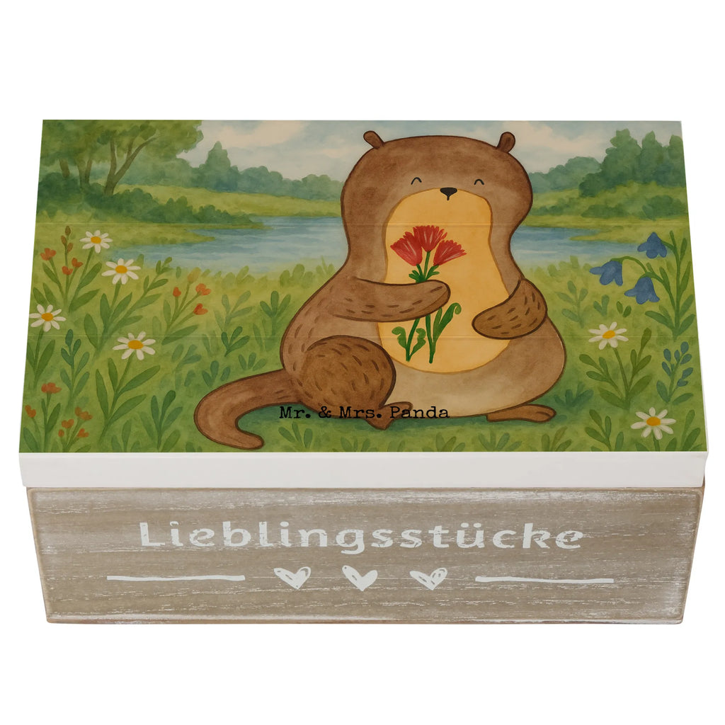 Holzkiste Otter Blumenstrauß Design Erinnerungsbox, Kiste, XXL, Schatulle, Dekokiste, Aufbewahrungsbox, Geschenkdose, Schatzkiste, Truhe, Erinnerungskiste, Holzkiste, Geschenkbox, Otter, Fischotter, Seeotter, Otter Seeotter See Otter