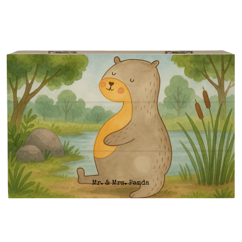 Skrzynia drewniana wydra brzuch Design Erinnerungsbox, Truhe, Schatzkiste, Kiste, Aufbewahrungsbox, Schatulle, Erinnerungskiste, Geschenkdose, Holzkiste, Dekokiste, Geschenkbox, XXL, Otter, Fischotter, Seeotter, Otter Seeotter See Otter