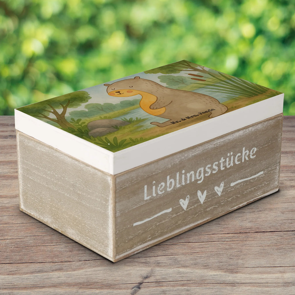 Skrzynia drewniana wydra brzuch Design Erinnerungsbox, Truhe, Schatzkiste, Kiste, Aufbewahrungsbox, Schatulle, Erinnerungskiste, Geschenkdose, Holzkiste, Dekokiste, Geschenkbox, XXL, Otter, Fischotter, Seeotter, Otter Seeotter See Otter