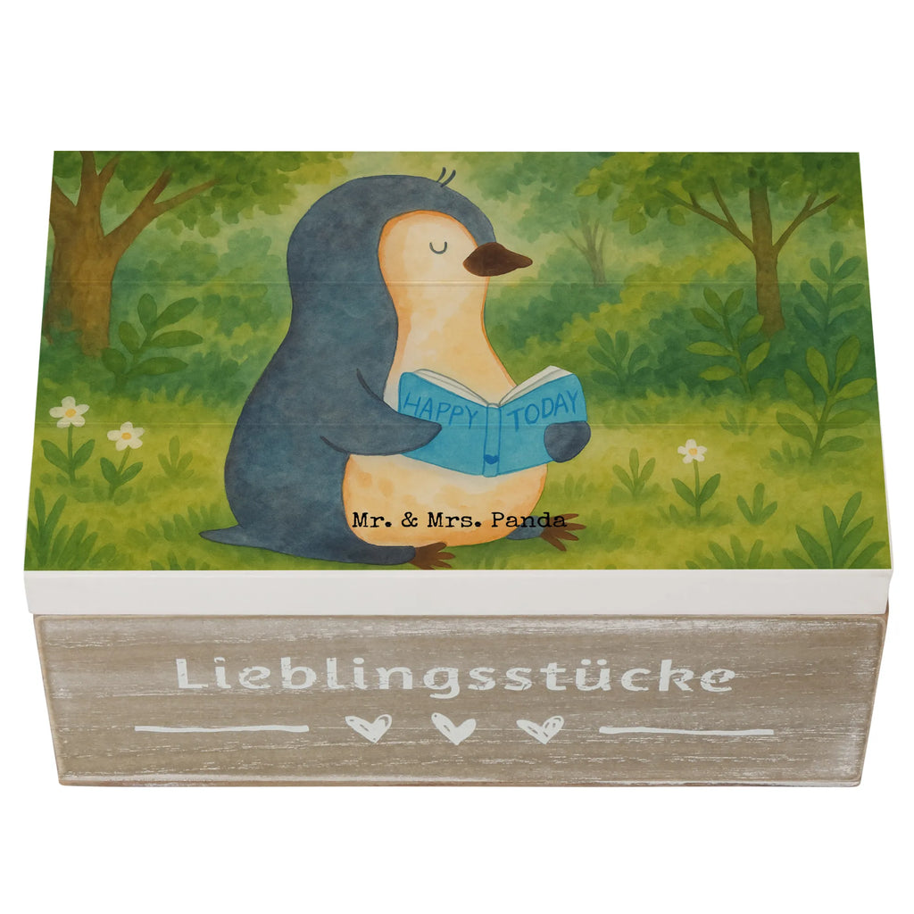 Skrzynia drewniana pingwin książka Design Geschenkdose, Erinnerungskiste, XXL, Aufbewahrungsbox, Kiste, Truhe, Geschenkbox, Erinnerungsbox, Holzkiste, Dekokiste, Schatulle, Schatzkiste, Pinguin, Faulenzen, Freizeit, Urlaub, Pinguine, Lesen, Nichtstun, Ferien, Bücherwurm, Buch