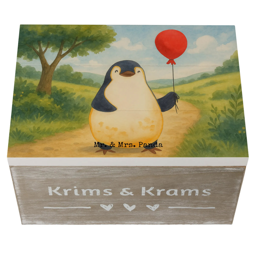 Skrzynia drewniana pingwin balon Design Truhe, Holzkiste, Aufbewahrungsbox, Kiste, Dekokiste, Erinnerungsbox, Geschenkbox, Schatzkiste, Erinnerungskiste, XXL, Geschenkdose, Schatulle, Pinguin, Geschenkidee, beste Freundin, Tagträume, Pinguine, Neustart, Lebenslust, neues Leben, Luftballon, Motivation, Liebe, Glück, Geschenk Freundin