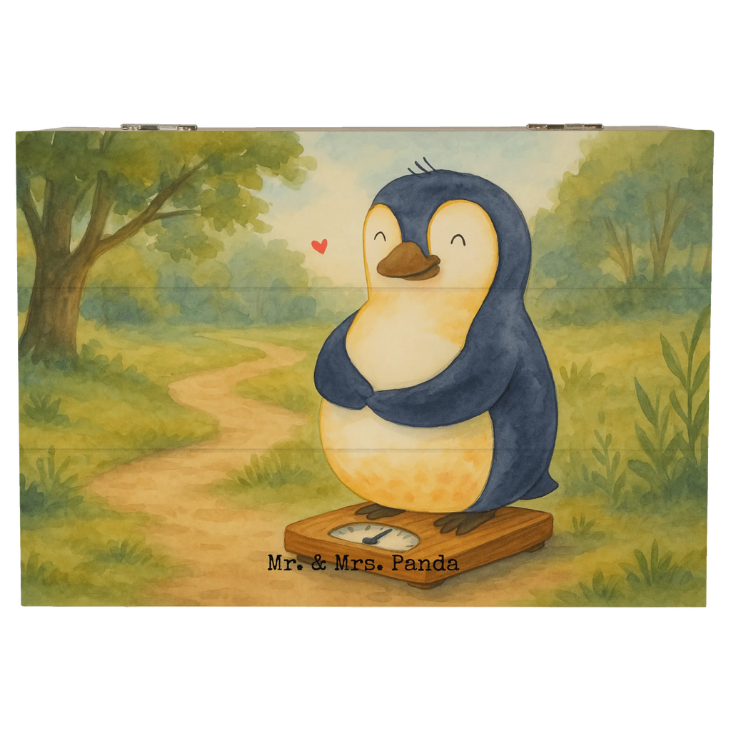 Wooden chest Penguin diet Design XXL, Geschenkbox, Erinnerungskiste, Holzkiste, Schatzkiste, Geschenkdose, Erinnerungsbox, Dekokiste, Truhe, Kiste, Aufbewahrungsbox, Schatulle, Pinguin, Gewicht, Körperliebe, Pinguine, Selbstrespekt, Abspecken, Motivation, Diät, Selbstliebe, Abnehmen
