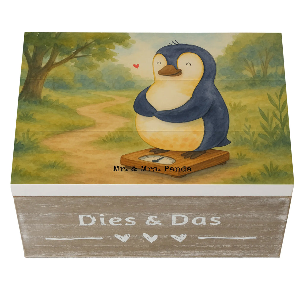 Wooden chest Penguin diet Design XXL, Geschenkbox, Erinnerungskiste, Holzkiste, Schatzkiste, Geschenkdose, Erinnerungsbox, Dekokiste, Truhe, Kiste, Aufbewahrungsbox, Schatulle, Pinguin, Gewicht, Körperliebe, Pinguine, Selbstrespekt, Abspecken, Motivation, Diät, Selbstliebe, Abnehmen