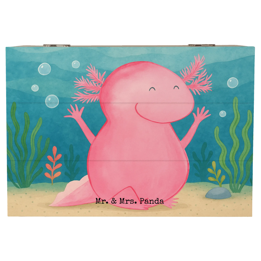 Skrzynia drewniana Axolotl Hurra Design Kiste, XXL, Geschenkdose, Holzkiste, Erinnerungskiste, Truhe, Erinnerungsbox, Schatzkiste, Schatulle, Dekokiste, Aufbewahrungsbox, Geschenkbox, Axolotl, Molch, Spaß, fröhlich, Schwanzlurch, Lurche, Axolot, Lurch, Zufriedenheit, Freude, Motivation