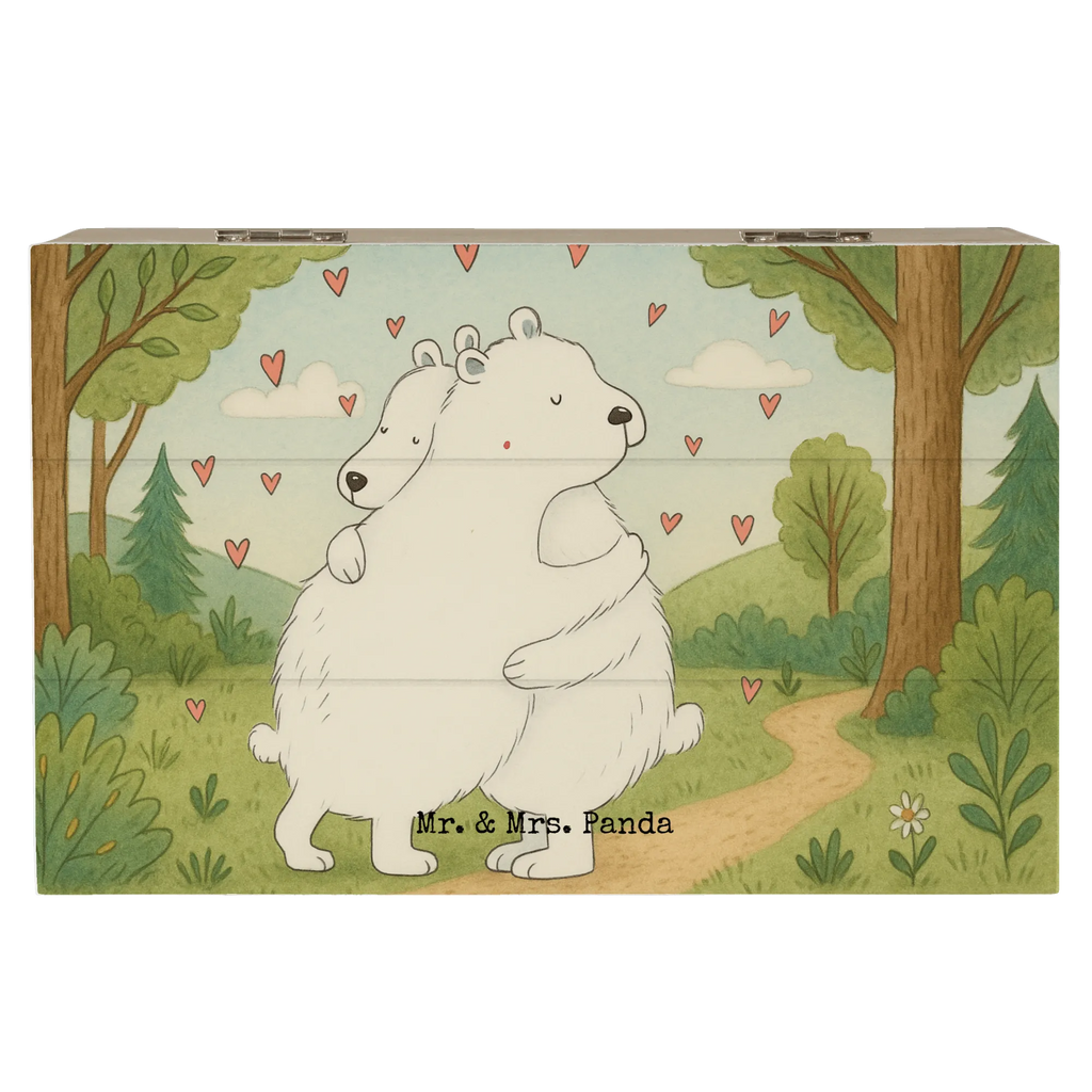 Wooden chest Icebear Embrace Design Truhe, Kiste, Geschenkbox, Erinnerungsbox, Aufbewahrungsbox, Schatzkiste, Holzkiste, Erinnerungskiste, XXL, Schatulle, Dekokiste, Geschenkdose, Tiermotive, Gute Laune, lustige Sprüche, Tiere