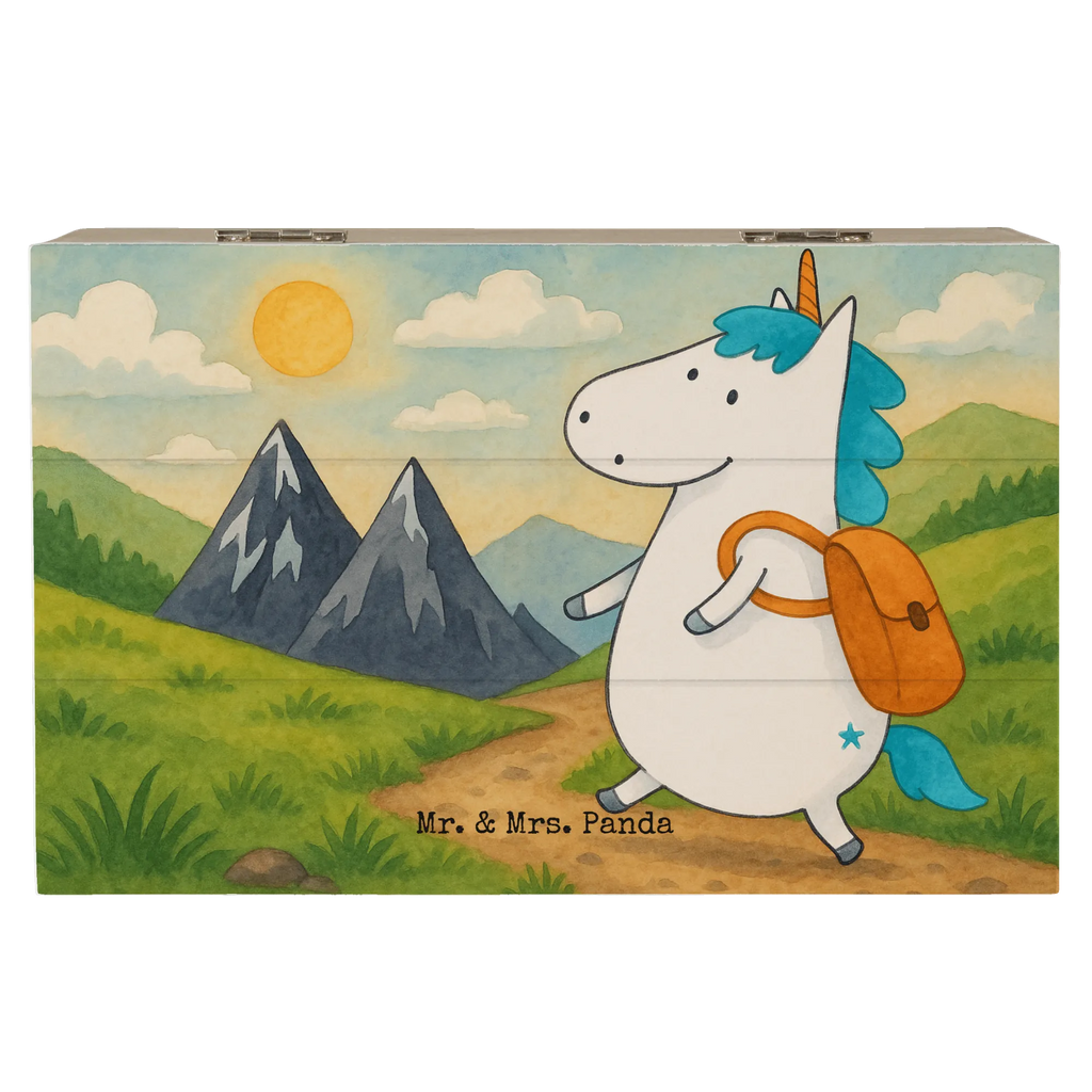 Skrzynia drewniana jednorożec alpinista Design Erinnerungsbox, Schatulle, Kiste, Schatzkiste, Erinnerungskiste, Truhe, Holzkiste, Dekokiste, Aufbewahrungsbox, Geschenkbox, XXL, Geschenkdose, Einhorn, Einhörner, Einhorn Deko, Unicorn, Abenteurer, Abenteuer, Weltenbummler, Bergsteiger, Weltreise, Reisen, Urlaub, Berge, Entdecker