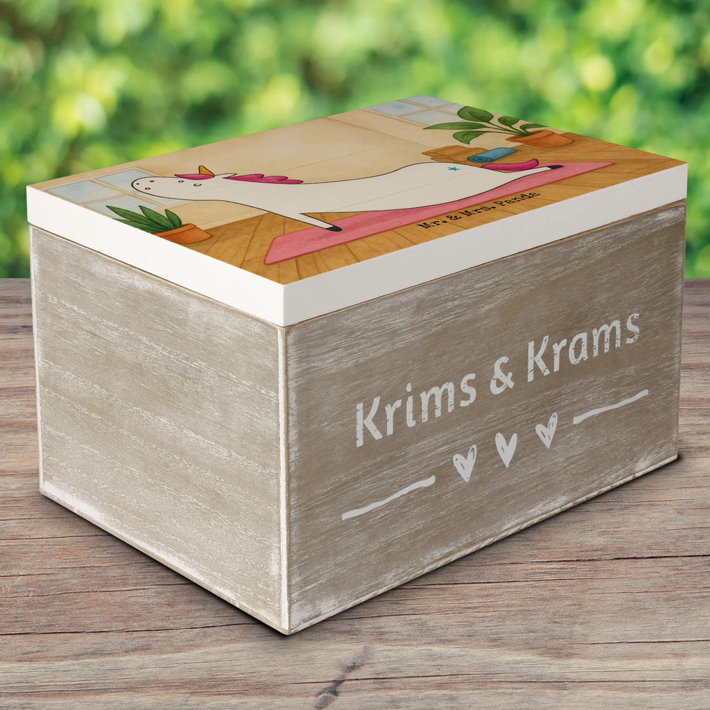 Holzkiste Einhorn Yoga Design Schatulle, Erinnerungsbox, Truhe, Schatzkiste, Geschenkdose, Erinnerungskiste, Kiste, Aufbewahrungsbox, Dekokiste, XXL, Holzkiste, Geschenkbox, Einhorn, Einhörner, Einhorn Deko, Unicorn, Achtsamkeit, Namaste, Joga, Yoga, süß, Yogamatte, lustig, Sport, Entspannung, witzig