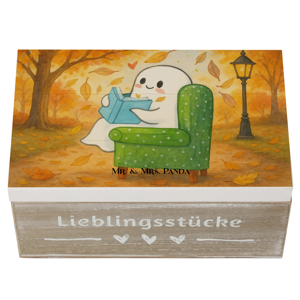 Skrzynia drewniana duch książka Design Holzkiste, Kiste, Schatzkiste, Truhe, Schatulle, XXL, Erinnerungsbox, Erinnerungskiste, Dekokiste, Aufbewahrungsbox, Geschenkbox, Geschenkdose, Halloween, Deko, Martinssingen, Dekoration, Geschenke, Schenken, Gespenst, Buch, Herbst, gemütlich