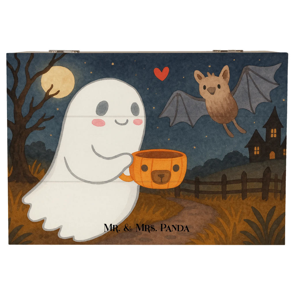Skrzynia drewniana Duch kawa Design Erinnerungsbox, Aufbewahrungsbox, XXL, Holzkiste, Erinnerungskiste, Geschenkdose, Truhe, Dekokiste, Schatulle, Schatzkiste, Kiste, Geschenkbox, Halloween, Deko, Martinssingen, Dekoration, Geschenke, Schenken, Gespenst, Kaffee