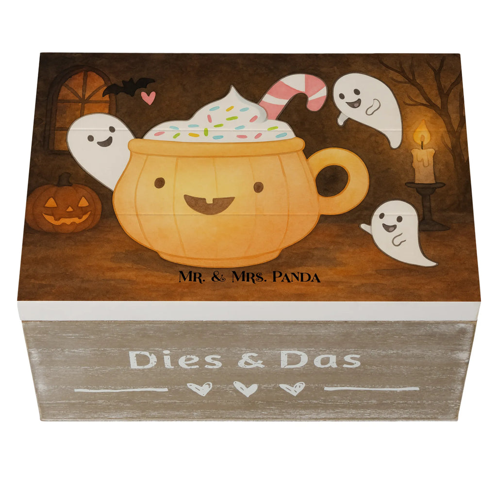 Skrzynia drewniana Kawa Duch Design Erinnerungskiste, Erinnerungsbox, Schatzkiste, Kiste, Aufbewahrungsbox, Dekokiste, Holzkiste, Truhe, Geschenkbox, Geschenkdose, XXL, Schatulle, Halloween, Deko, Martinssingen, Dekoration, Geschenke, Schenken, Süßes sonst gibt's saures, Halloween Deko, Pumpkin spiced Latte, Kaffee, Gespenst, Trick or Treat