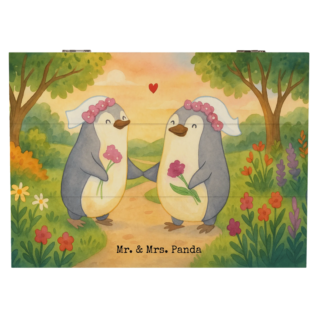 Holzkiste Pinguine Lesbian Pride Design Kiste, Schatulle, Dekokiste, Geschenkdose, Schatzkiste, Erinnerungsbox, XXL, Truhe, Holzkiste, Erinnerungskiste, Geschenkbox, Aufbewahrungsbox, Hochzeit, Hochzeitsgeschenk, Ehe, Hochzeitsfeier, Trauung, Trauungsgeschenk, Hochzeitskarte, Verlobungsfeier, Verlobungsgeschenk, Hochzeitsgeschenkideen, Hochzeitsgeschenke für Brautpaar, Gleichgeschlechtliche Hochzeit