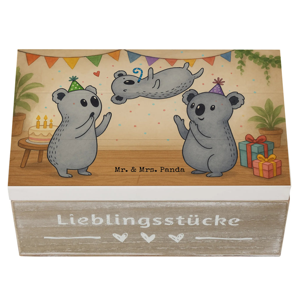 Wooden chest koalas Birthday Design Truhe, Erinnerungskiste, Erinnerungsbox, Geschenkbox, Aufbewahrungsbox, Kiste, Schatulle, Schatzkiste, XXL, Dekokiste, Holzkiste, Geschenkdose, Geburtstag, Geburtstagsgeschenk, Geschenk, Happy Birthday, Geburtstage, Koala, Geburtstagsfeier