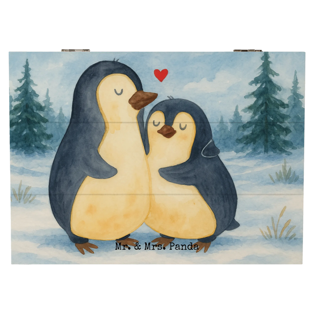 Skrzynia drewniana Pingwin przytulać Design Erinnerungsbox, Schatzkiste, Truhe, Geschenkdose, Geschenkbox, Dekokiste, Holzkiste, Kiste, Schatulle, XXL, Erinnerungskiste, Aufbewahrungsbox, Pinguin, Liebespaar, Hochzeitstag, Verlobung, Hochzeitsgeschenk, Liebe, Liebesbeweis, Liebesgeschenk, Jahrestag, Hochzeit