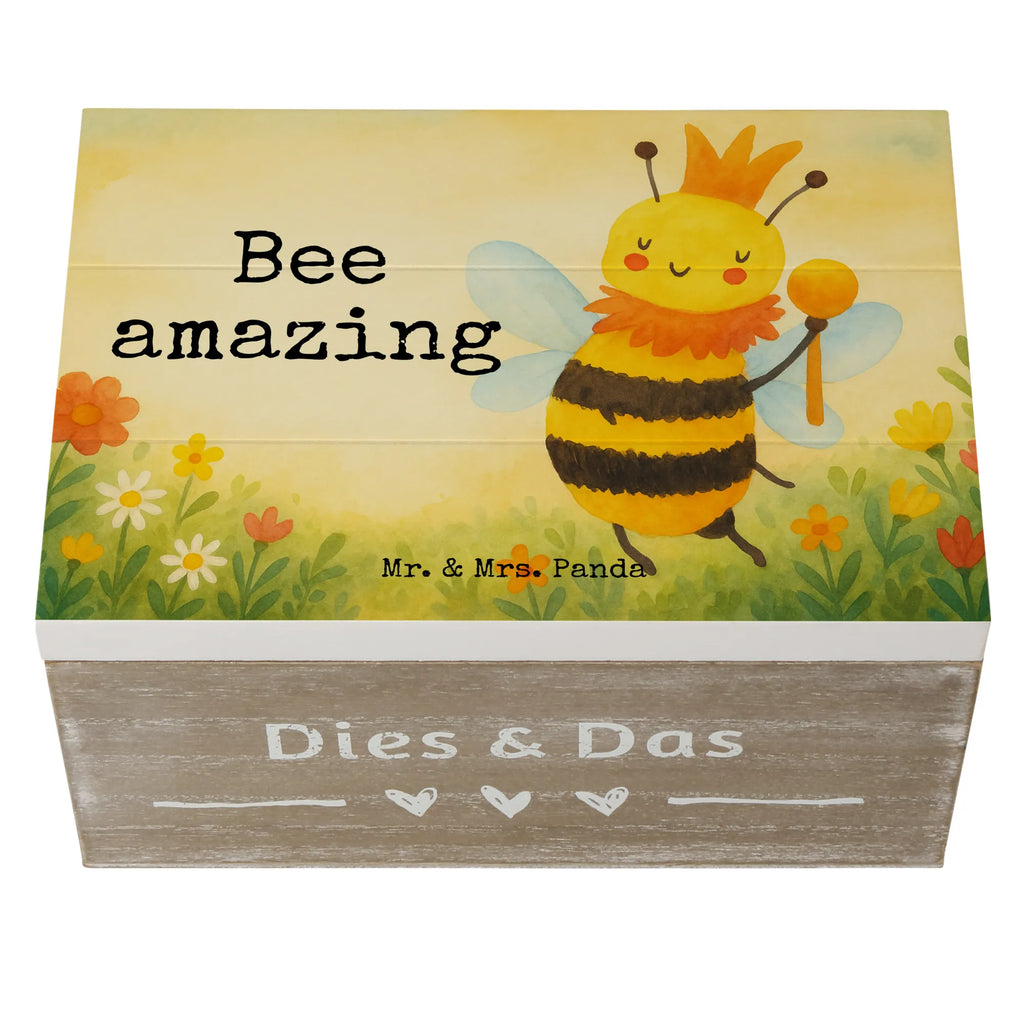 Holzkiste Biene König Design Kiste, Geschenkbox, Holzkiste, Truhe, Schatulle, Aufbewahrungsbox, Schatzkiste, Geschenkdose, Erinnerungskiste, Dekokiste, XXL, Erinnerungsbox, Biene, Wespe, Hummel