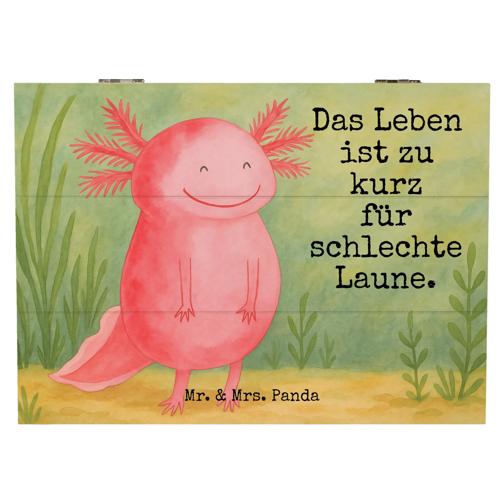 Wooden chest axolotl Happy Design Erinnerungsbox, Geschenkdose, Holzkiste, Schatulle, Erinnerungskiste, Dekokiste, Aufbewahrungsbox, Kiste, XXL, Schatzkiste, Truhe, Geschenkbox, Axolotl, Molch, Lurche, Lurch, Motivation, Axolot, Schwanzlurch, gute Laune