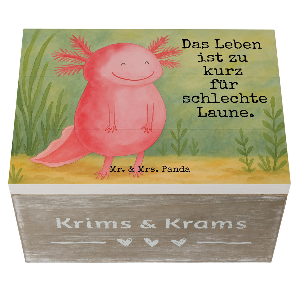 Wooden chest axolotl Happy Design Erinnerungsbox, Geschenkdose, Holzkiste, Schatulle, Erinnerungskiste, Dekokiste, Aufbewahrungsbox, Kiste, XXL, Schatzkiste, Truhe, Geschenkbox, Axolotl, Molch, Lurche, Lurch, Motivation, Axolot, Schwanzlurch, gute Laune