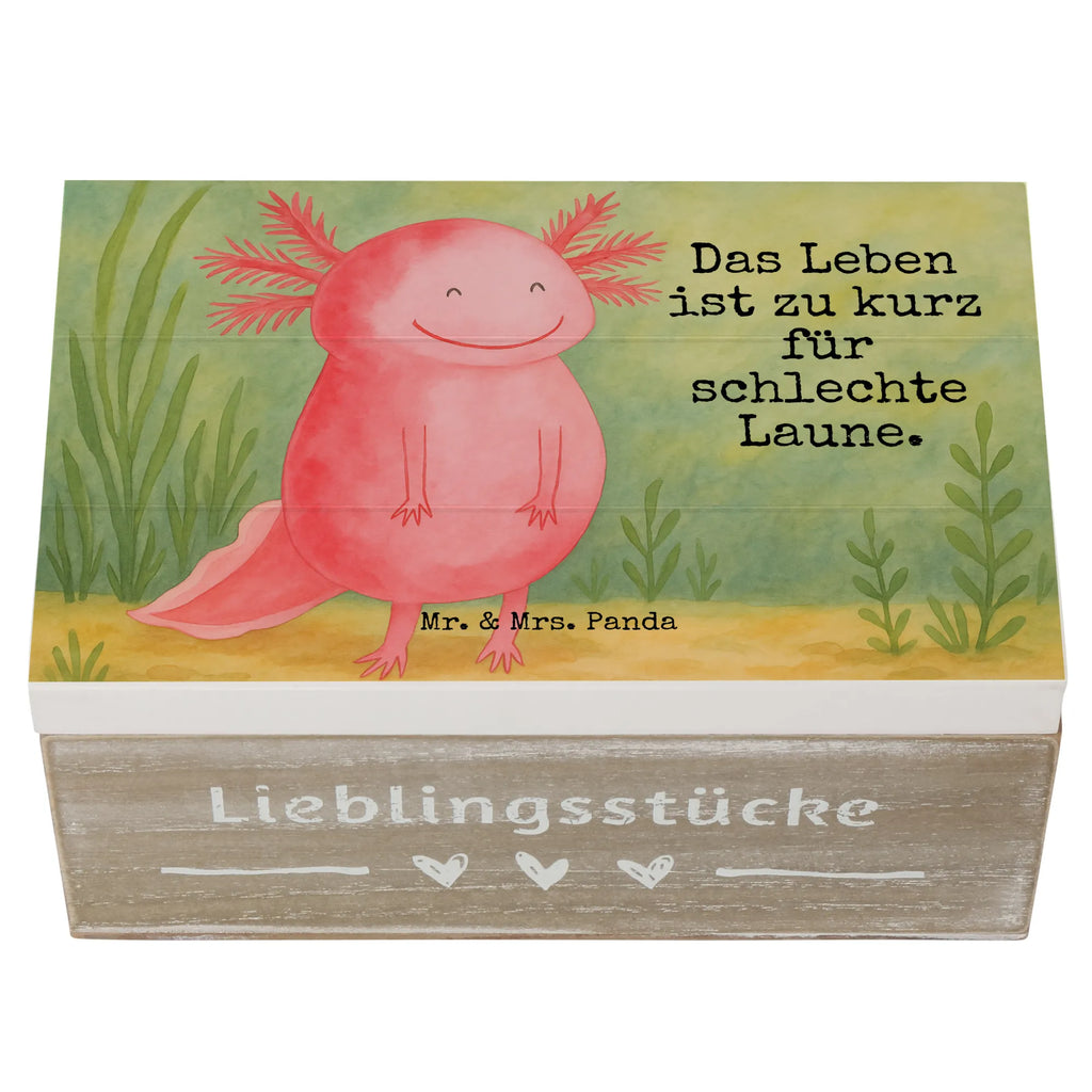 Wooden chest axolotl Happy Design Erinnerungsbox, Geschenkdose, Holzkiste, Schatulle, Erinnerungskiste, Dekokiste, Aufbewahrungsbox, Kiste, XXL, Schatzkiste, Truhe, Geschenkbox, Axolotl, Molch, Lurche, Lurch, Motivation, Axolot, Schwanzlurch, gute Laune