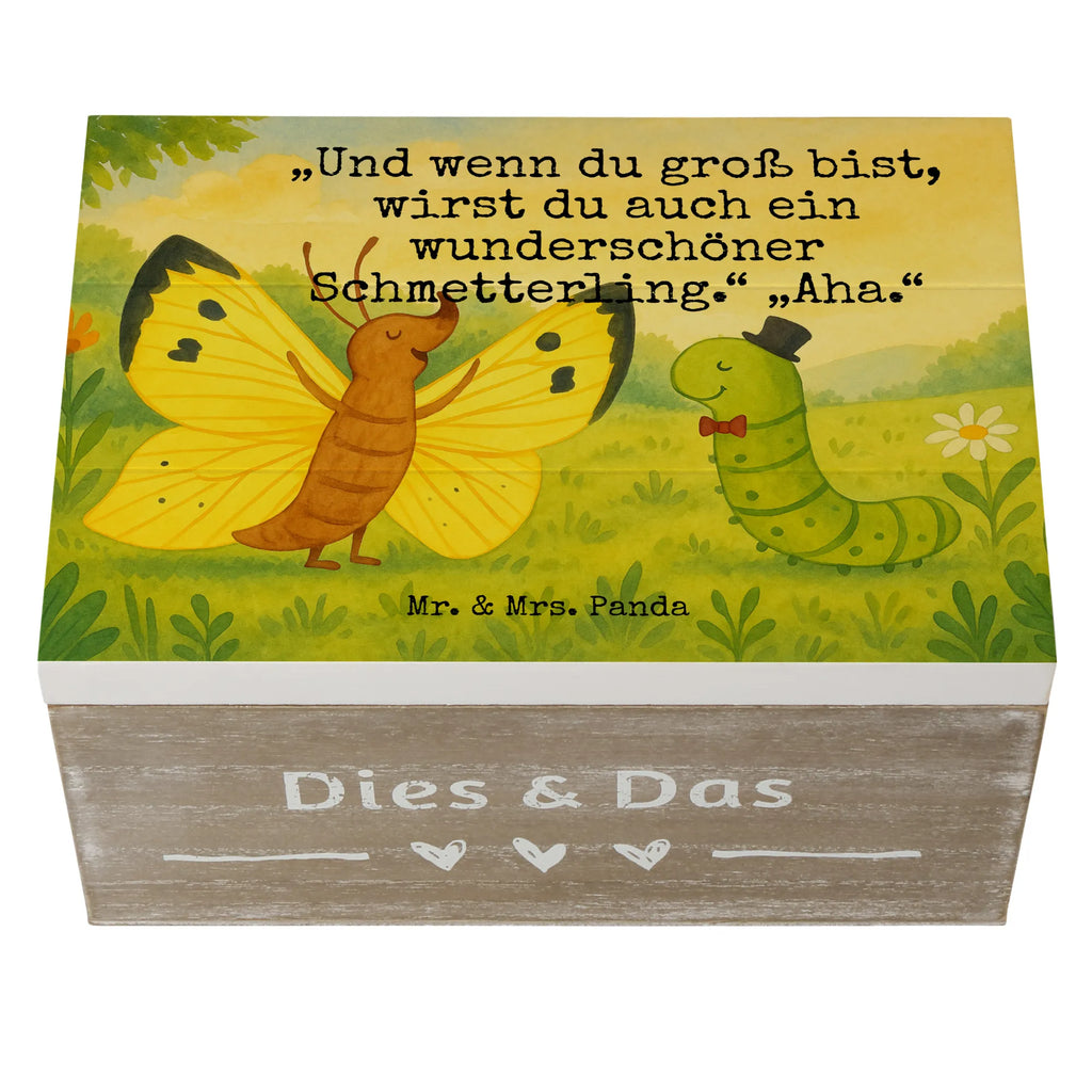 Wooden chest Caterpillar butterfly Design Dekokiste, Erinnerungsbox, Erinnerungskiste, XXL, Schatulle, Truhe, Geschenkdose, Aufbewahrungsbox, Kiste, Holzkiste, Schatzkiste, Geschenkbox, Tiermotive, Gute Laune, lustige Sprüche, Tiere, Hütchen, Hut, Erwachsen werden, Entwicklung, Kokon, Schönheit, Schmetterling, Raupe, Zitronenfalter, Aufwachsen