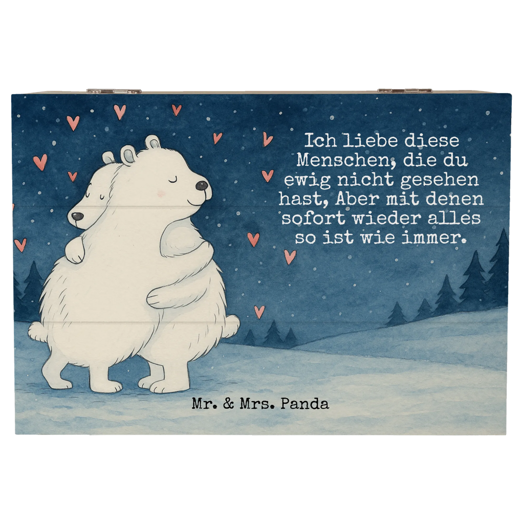 Wooden chest Icebear Embrace Design Truhe, Kiste, Geschenkbox, Erinnerungsbox, Aufbewahrungsbox, Schatzkiste, Holzkiste, Erinnerungskiste, XXL, Schatulle, Dekokiste, Geschenkdose, Tiermotive, Gute Laune, lustige Sprüche, Tiere