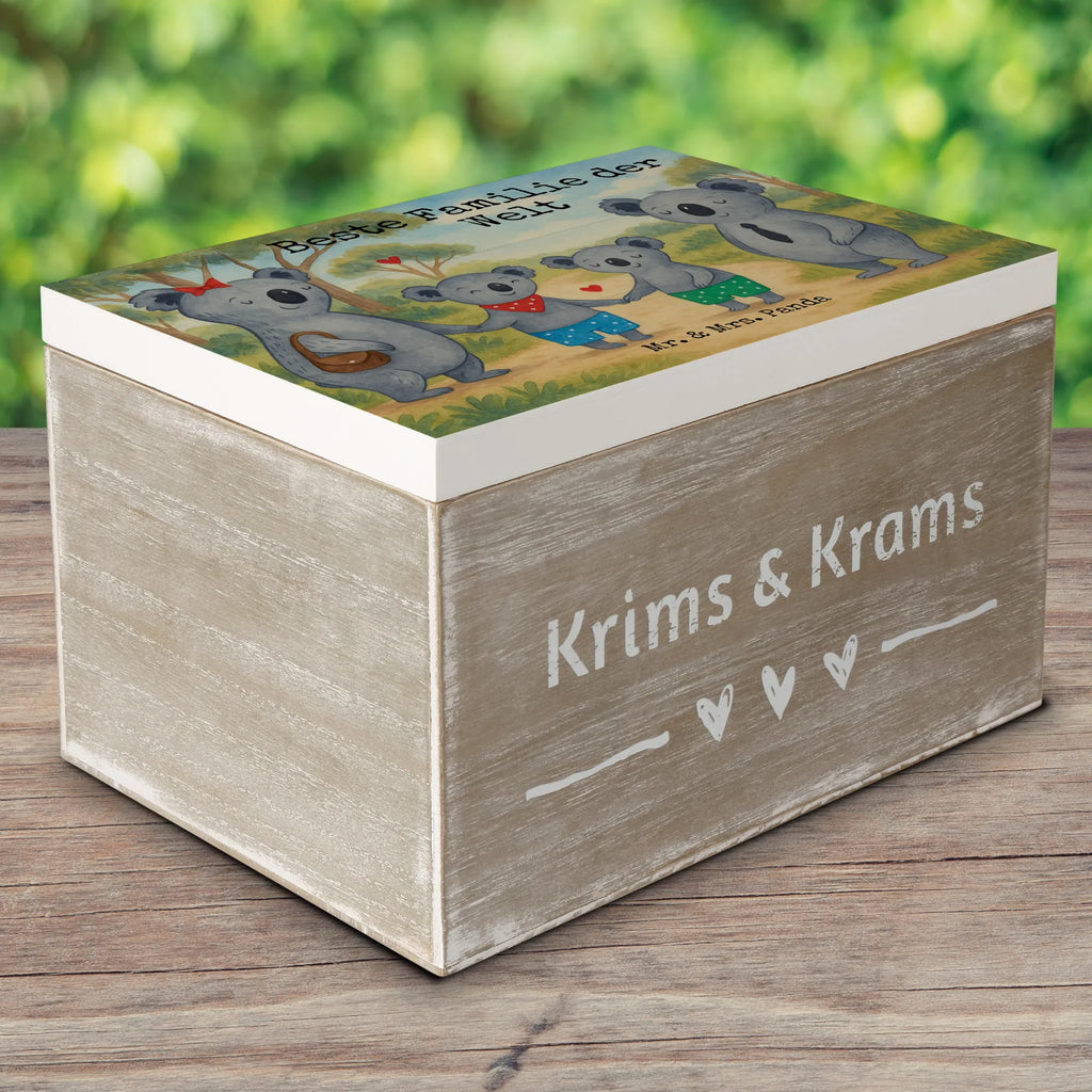 Skrzynia drewniana Rodzina koali dwa Design Schatzkiste, Erinnerungskiste, Erinnerungsbox, Geschenkdose, Kiste, Holzkiste, XXL, Schatulle, Dekokiste, Aufbewahrungsbox, Geschenkbox, Truhe, Familie, Vatertag, Muttertag, Bruder, Schwester, Mama, Papa, Oma, Opa, Koalabär, Koala, beste Familie, Lieblingsfamilie, Familienzeit, Familienleben, Koalafamilie