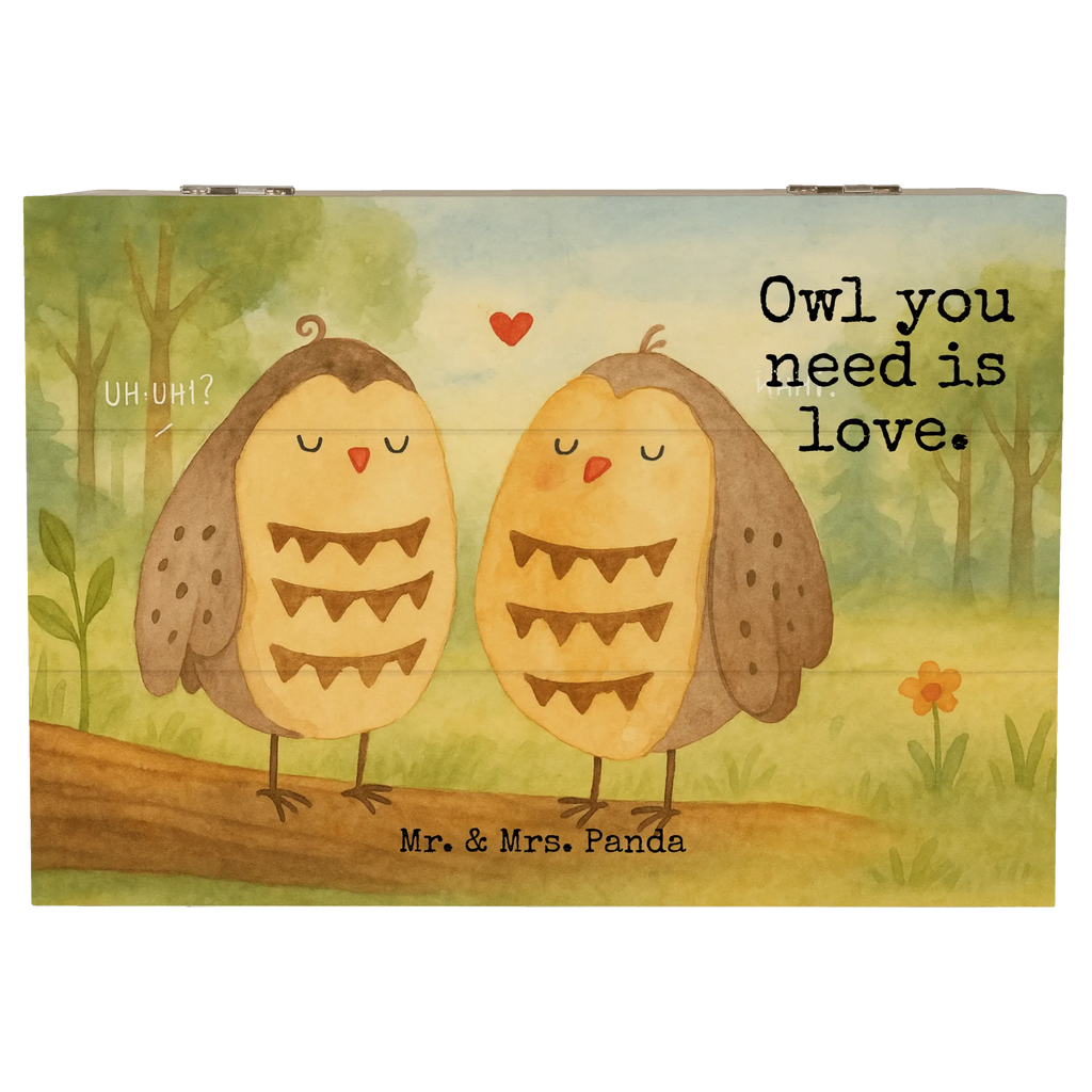 Holzkiste Eulen Liebe Design Erinnerungsbox, Geschenkbox, Kiste, Holzkiste, Schatulle, Truhe, XXL, Aufbewahrungsbox, Erinnerungskiste, Schatzkiste, Geschenkdose, Dekokiste, Eule, All you need is love, Hochzeit Spruch, Liebe, Owl, Freund, Wortspiel lustig, Eule Deko, Freundin Geschenk, Liebe Spruch