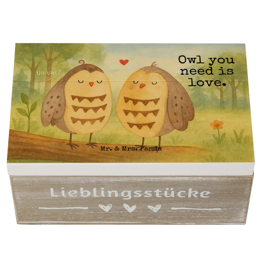 Holzkiste Eulen Liebe Design Erinnerungsbox, Geschenkbox, Kiste, Holzkiste, Schatulle, Truhe, XXL, Aufbewahrungsbox, Erinnerungskiste, Schatzkiste, Geschenkdose, Dekokiste, Eule, All you need is love, Hochzeit Spruch, Liebe, Owl, Freund, Wortspiel lustig, Eule Deko, Freundin Geschenk, Liebe Spruch