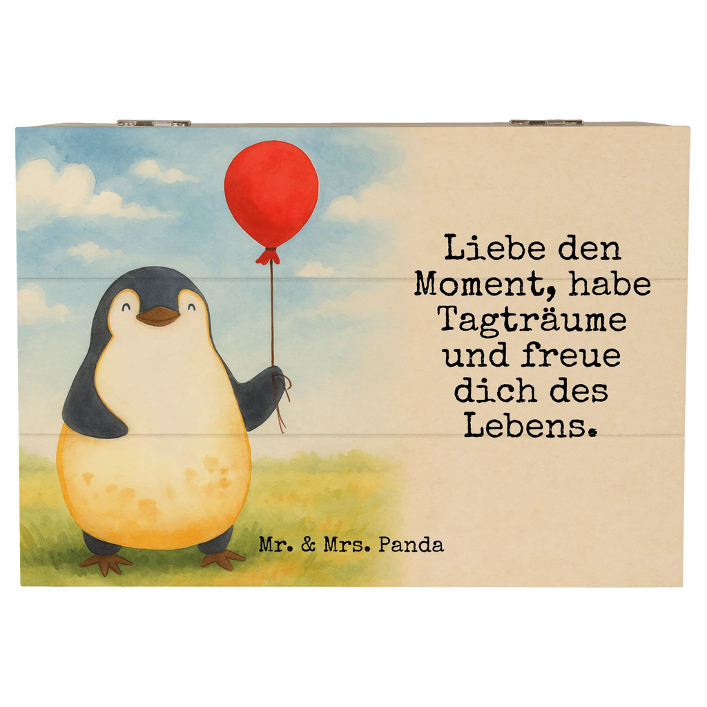 Skrzynia drewniana pingwin balon Design Truhe, Holzkiste, Aufbewahrungsbox, Kiste, Dekokiste, Erinnerungsbox, Geschenkbox, Schatzkiste, Erinnerungskiste, XXL, Geschenkdose, Schatulle, Pinguin, Geschenkidee, beste Freundin, Tagträume, Pinguine, Neustart, Lebenslust, neues Leben, Luftballon, Motivation, Liebe, Glück, Geschenk Freundin