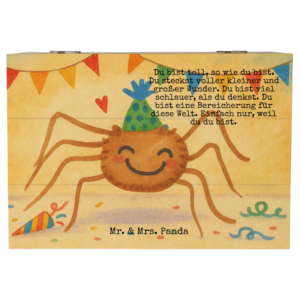 Holzkiste Spinne Agathe Party Design Dekokiste, Erinnerungskiste, Kiste, Geschenkdose, Erinnerungsbox, Schatulle, Geschenkbox, Aufbewahrungsbox, Schatzkiste, Truhe, XXL, Holzkiste, Spinne Agathe, Spinne, Agathe, Videos, Merchandise, Motivation, Glück, Wunder, Selbstliebe