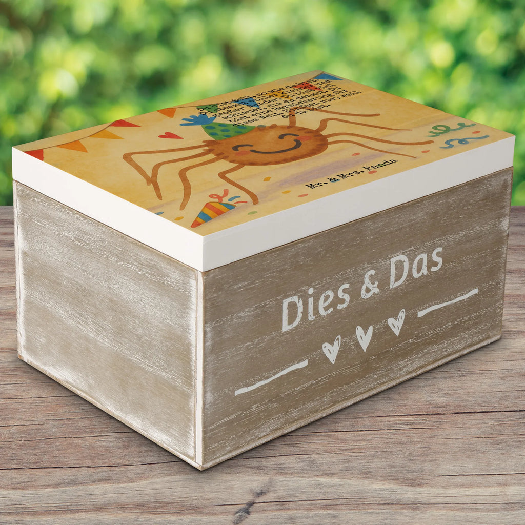 Holzkiste Spinne Agathe Party Design Dekokiste, Erinnerungskiste, Kiste, Geschenkdose, Erinnerungsbox, Schatulle, Geschenkbox, Aufbewahrungsbox, Schatzkiste, Truhe, XXL, Holzkiste, Spinne Agathe, Spinne, Agathe, Videos, Merchandise, Motivation, Glück, Wunder, Selbstliebe