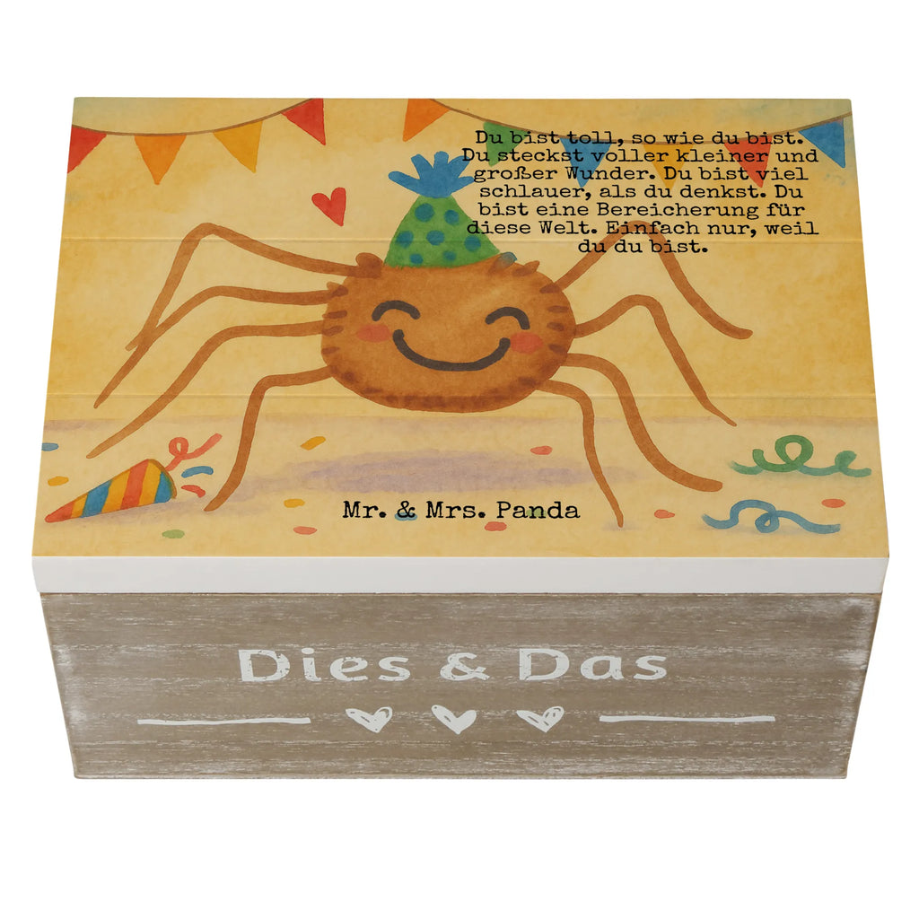 Holzkiste Spinne Agathe Party Design Dekokiste, Erinnerungskiste, Kiste, Geschenkdose, Erinnerungsbox, Schatulle, Geschenkbox, Aufbewahrungsbox, Schatzkiste, Truhe, XXL, Holzkiste, Spinne Agathe, Spinne, Agathe, Videos, Merchandise, Motivation, Glück, Wunder, Selbstliebe