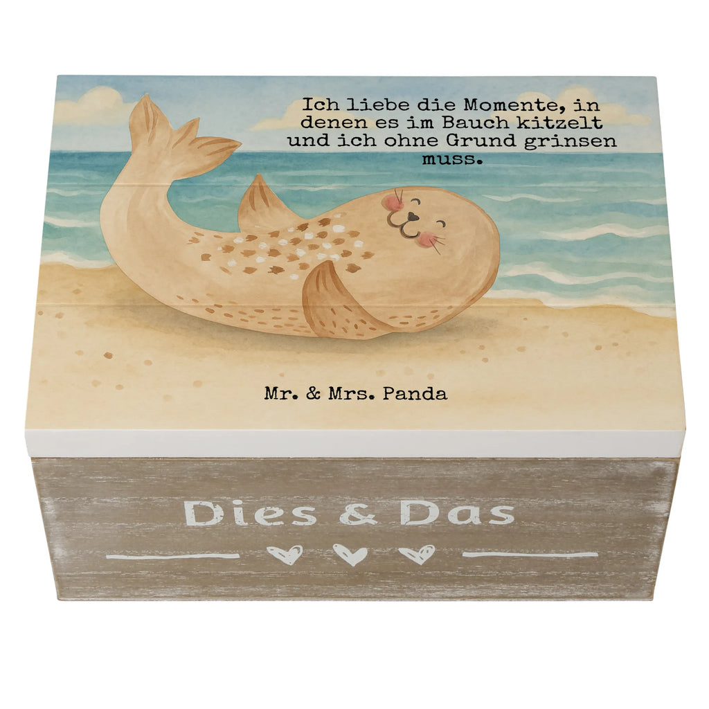Holzkiste Robbe Liegen Design Holzkiste, Geschenkbox, XXL, Aufbewahrungsbox, Geschenkdose, Kiste, Schatzkiste, Erinnerungsbox, Dekokiste, Schatulle, Truhe, Erinnerungskiste, Tiermotive, Gute Laune, lustige Sprüche, Tiere, Lachen, Nordsee, Robbe, Robben, Meerestier, Freude, Strand, Seehund, Ostsee