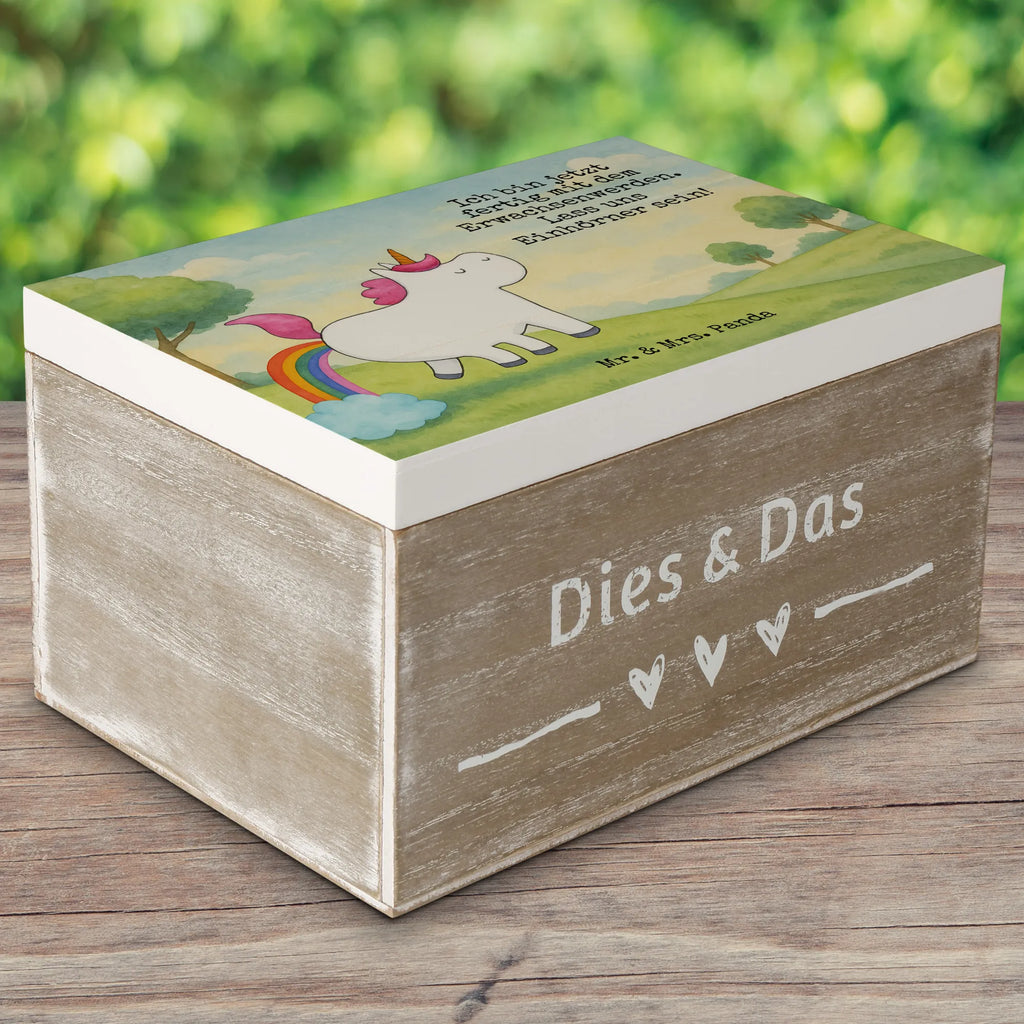 Skrzynia drewniana Jednorożec puszczać bąki Design Holzkiste, Erinnerungsbox, XXL, Geschenkbox, Schatzkiste, Erinnerungskiste, Aufbewahrungsbox, Dekokiste, Geschenkdose, Schatulle, Kiste, Truhe, Einhorn, Einhörner, Einhorn Deko, Unicorn, Glitzer, lustig, Einhornpower, Spaß, Erwachsenwerden, Freundin, Regenbogen, Pups