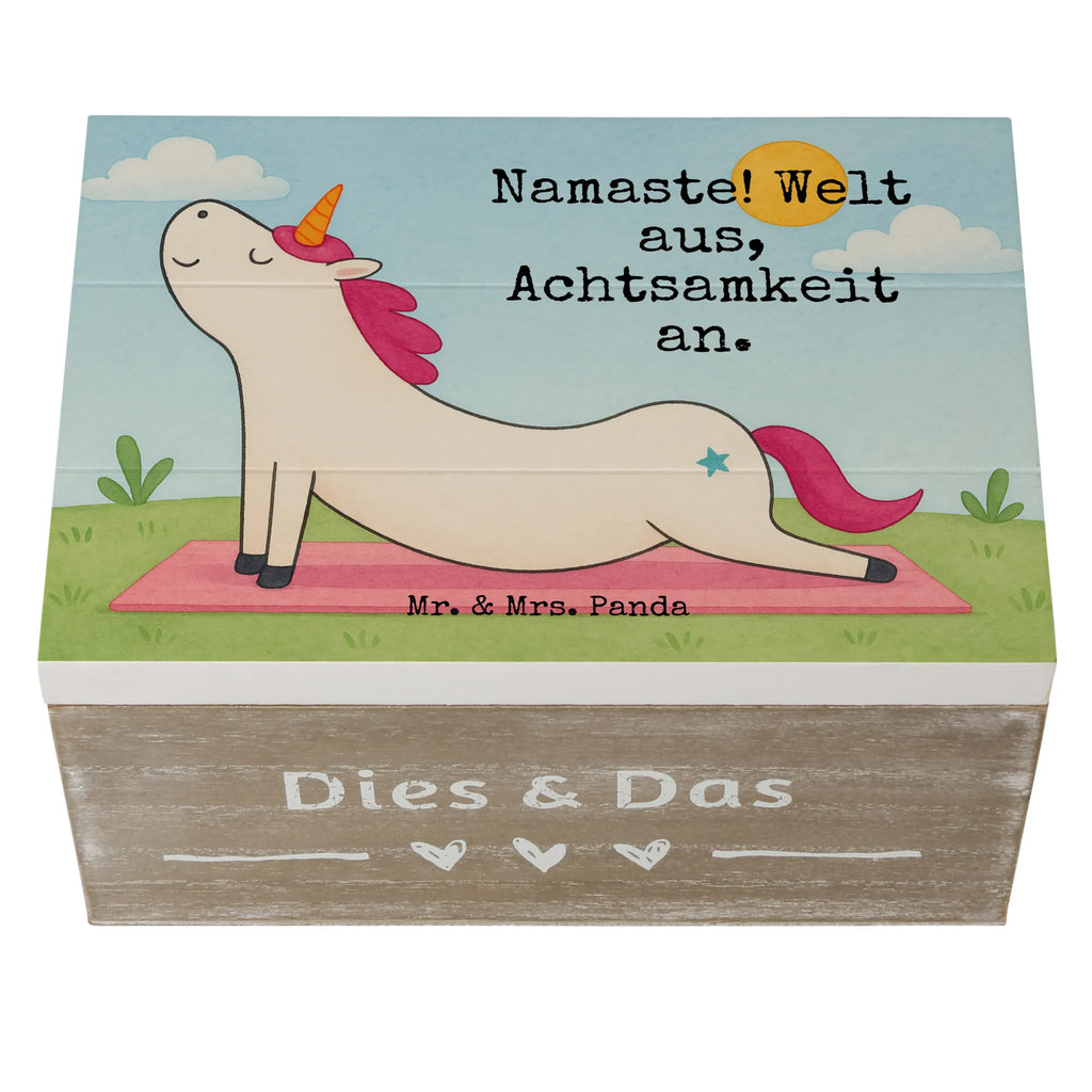 Holzkiste Einhorn Yoga Design Schatulle, Erinnerungsbox, Truhe, Schatzkiste, Geschenkdose, Erinnerungskiste, Kiste, Aufbewahrungsbox, Dekokiste, XXL, Holzkiste, Geschenkbox, Einhorn, Einhörner, Einhorn Deko, Unicorn, Achtsamkeit, Namaste, Joga, Yoga, süß, Yogamatte, lustig, Sport, Entspannung, witzig