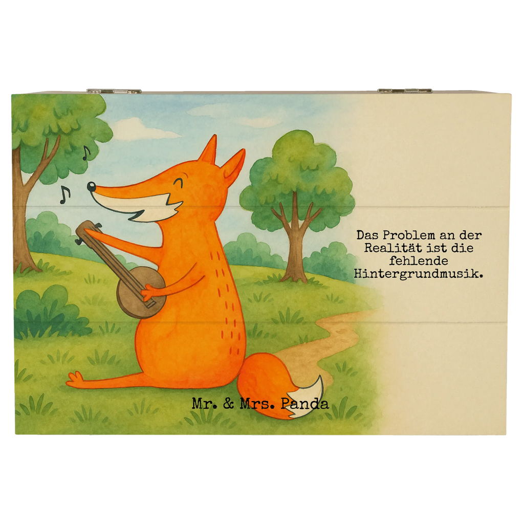 Skrzynia drewniana Lis gitara Design Schatzkiste, Schatulle, Kiste, Dekokiste, Geschenkdose, Erinnerungskiste, Holzkiste, XXL, Truhe, Aufbewahrungsbox, Erinnerungsbox, Geschenkbox, Fuchs, Füchse, Musikerin, Gitarre, Musik Spruch, Geschenk Musiker, Sängerin, Sänger