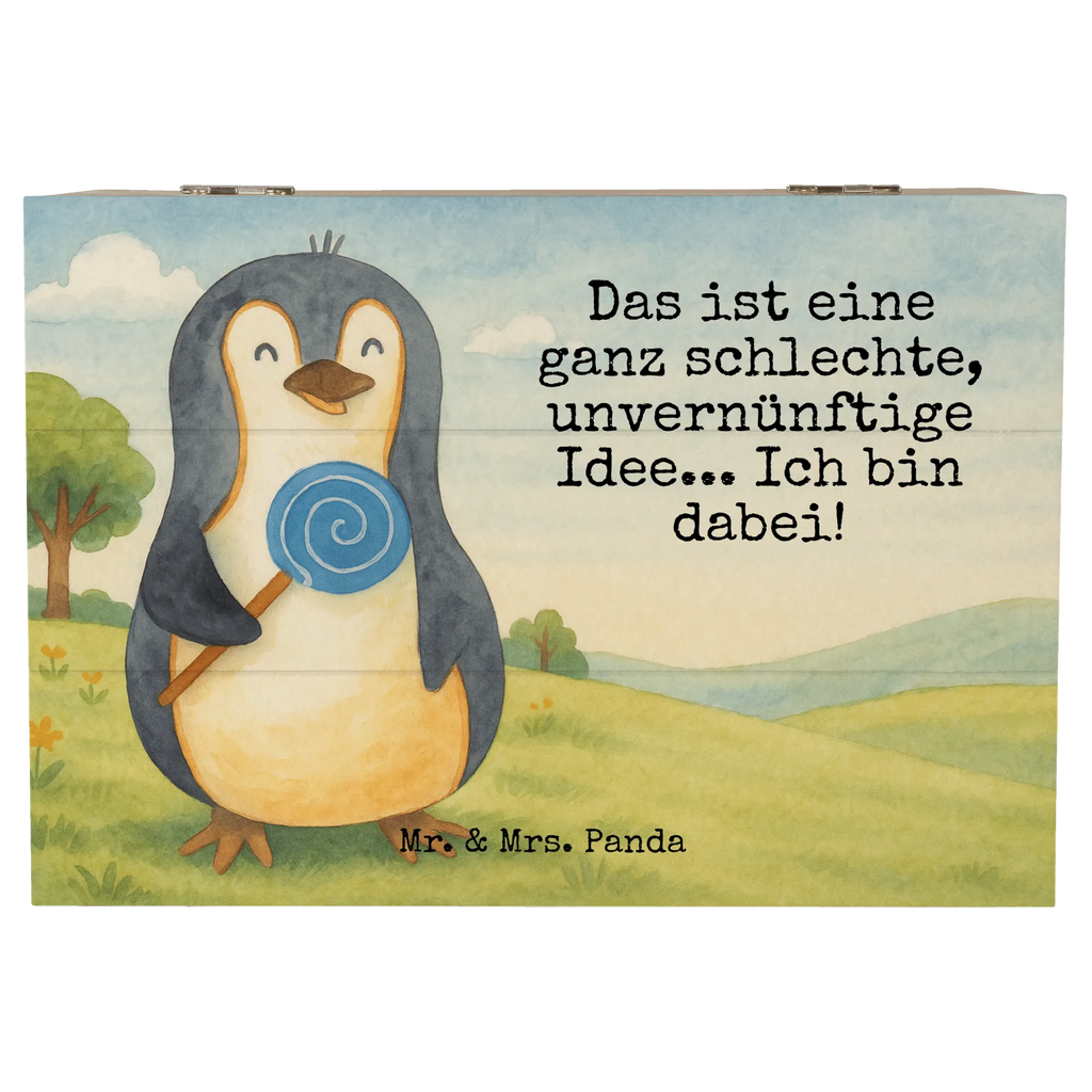 Wooden chest Penguin lollipop Design Schatzkiste, Geschenkdose, Erinnerungskiste, Aufbewahrungsbox, Truhe, XXL, Schatulle, Geschenkbox, Kiste, Dekokiste, Erinnerungsbox, Holzkiste, Pinguin, Lolli, Rabauke, Gauner, Spruch, Süßigkeiten, Ganove, Pinguine, Rebell, Blödsinn