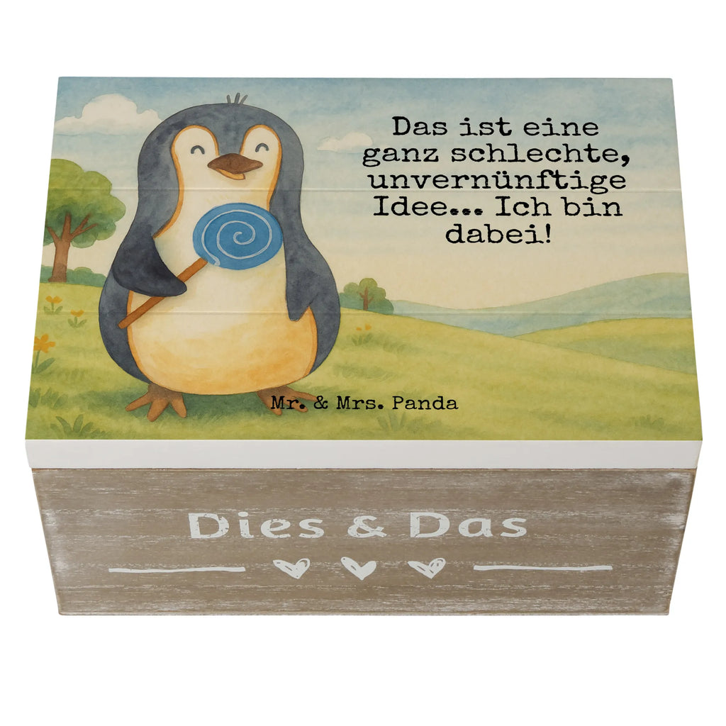 Wooden chest Penguin lollipop Design Schatzkiste, Geschenkdose, Erinnerungskiste, Aufbewahrungsbox, Truhe, XXL, Schatulle, Geschenkbox, Kiste, Dekokiste, Erinnerungsbox, Holzkiste, Pinguin, Lolli, Rabauke, Gauner, Spruch, Süßigkeiten, Ganove, Pinguine, Rebell, Blödsinn