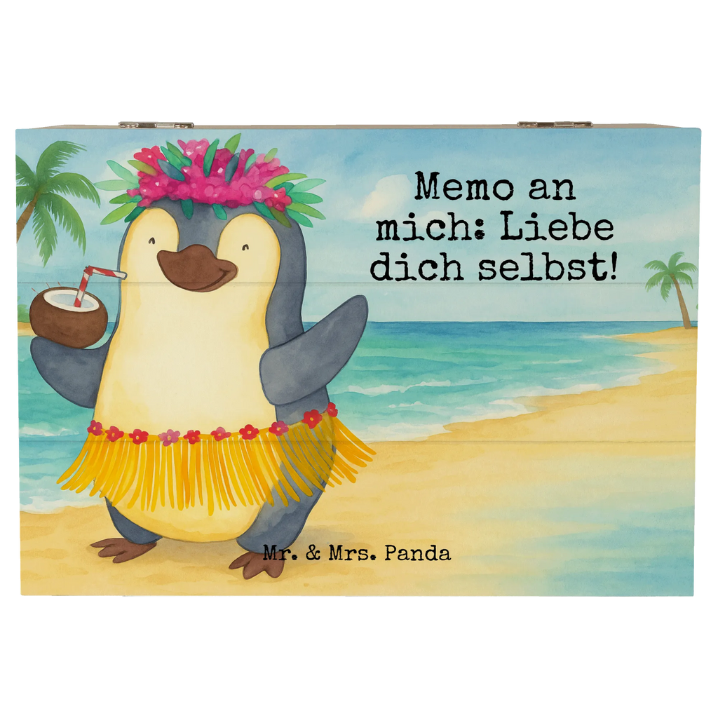 Holzkiste Pinguin Kokosnuss Design Geschenkdose, Schatulle, Geschenkbox, Kiste, Holzkiste, Erinnerungskiste, Dekokiste, Schatzkiste, Truhe, XXL, Aufbewahrungsbox, Erinnerungsbox, Pinguin, Kokosnuss, Aloha, Hawaii, Pinguine, Urlaub