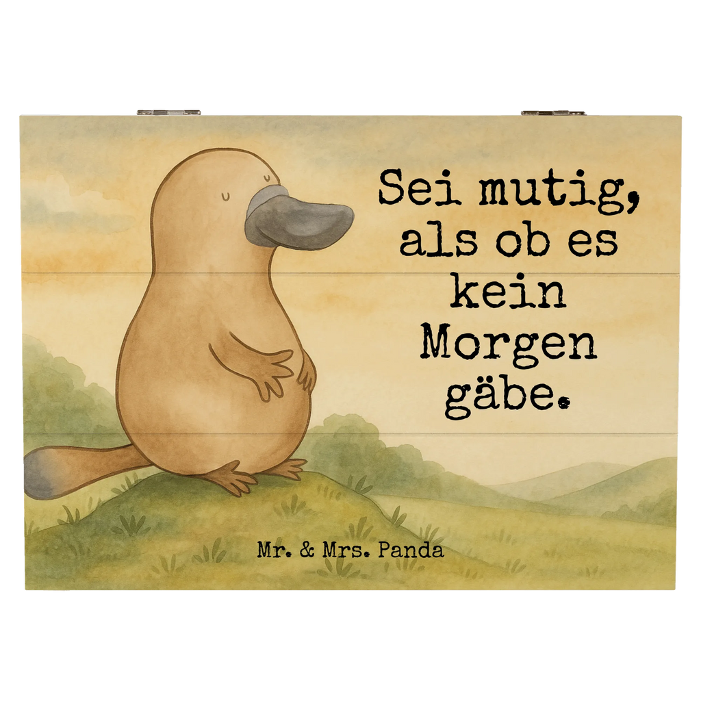 Holzkiste Schnabeltier Mut Design XXL, Geschenkdose, Erinnerungsbox, Geschenkbox, Aufbewahrungsbox, Kiste, Schatzkiste, Erinnerungskiste, Dekokiste, Schatulle, Truhe, Holzkiste, Meerestiere, Meer, Urlaub, Mut, Training, Raodtrip, Weltreise, Neustart, Motivation, Büro, mutig, Arbeit, Neuanfang, Schnabeltiere, Lebensweisheit, Schnabeltier