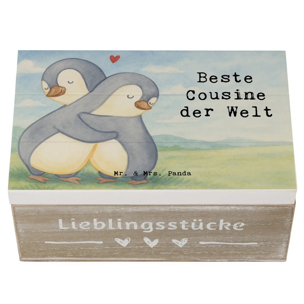 Wooden chest penguin best cousin in the world Design Aufbewahrungsbox, Holzkiste, Schatzkiste, Schatulle, Erinnerungsbox, Geschenkdose, Geschenkbox, Erinnerungskiste, Dekokiste, Kiste, XXL, Truhe, für, Dankeschön, Geschenk, Schenken, Geburtstag, Geburtstagsgeschenk, Geschenkidee, Danke, Bedanken, Mitbringsel, Freude machen, Geschenktipp, Familie, Verwandtschaft, Kusine, Cousin, Tochter von Onkel, Tochter von Tante, Cousine, Cousinchen, Kousine