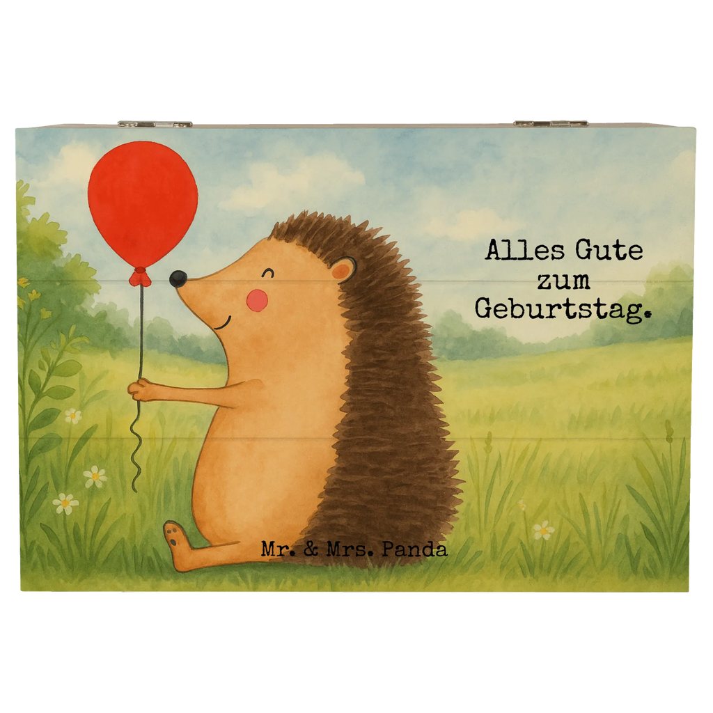 Holzkiste Igel Luftballon Design Dekokiste, Holzkiste, Kiste, Schatulle, Aufbewahrungsbox, Erinnerungsbox, XXL, Geschenkdose, Schatzkiste, Truhe, Erinnerungskiste, Geschenkbox, Tiermotive, Gute Laune, lustige Sprüche, Tiere, Igel, Glückwunsch, Herzlichen Glückwunsch, Ballon, Geburtstag, Geburtstagskind, Happy Birthday