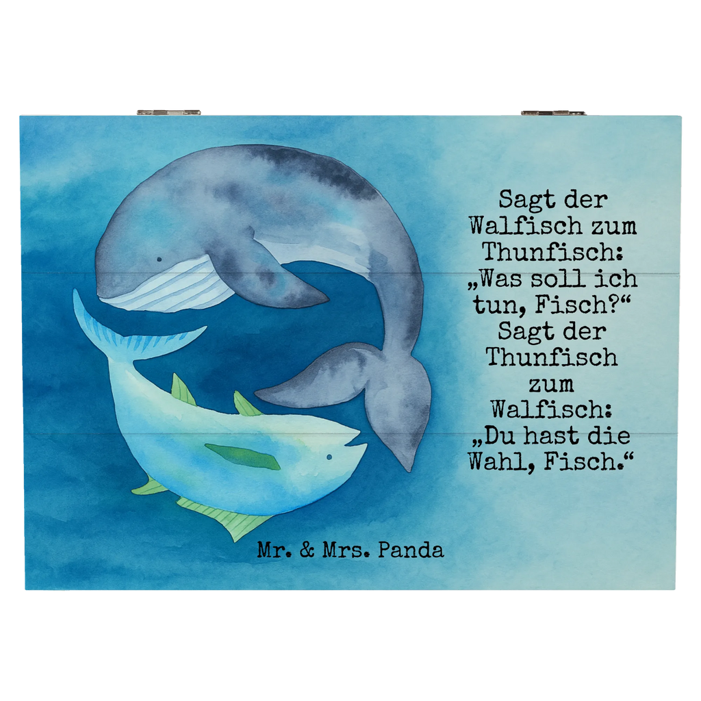 Skrzynia drewniana wieloryb tuńczyk Design Erinnerungskiste, Geschenkdose, Holzkiste, Dekokiste, Geschenkbox, Schatzkiste, Kiste, Schatulle, Truhe, Erinnerungsbox, Aufbewahrungsbox, XXL, Tiermotive, Gute Laune, lustige Sprüche, Tiere, Witz, Flachwitz Geschenk, Wahl, Wal, Flachwitz, Tunfisch, Spruch lustig, Spruch des Tages, Wortwitz lustig