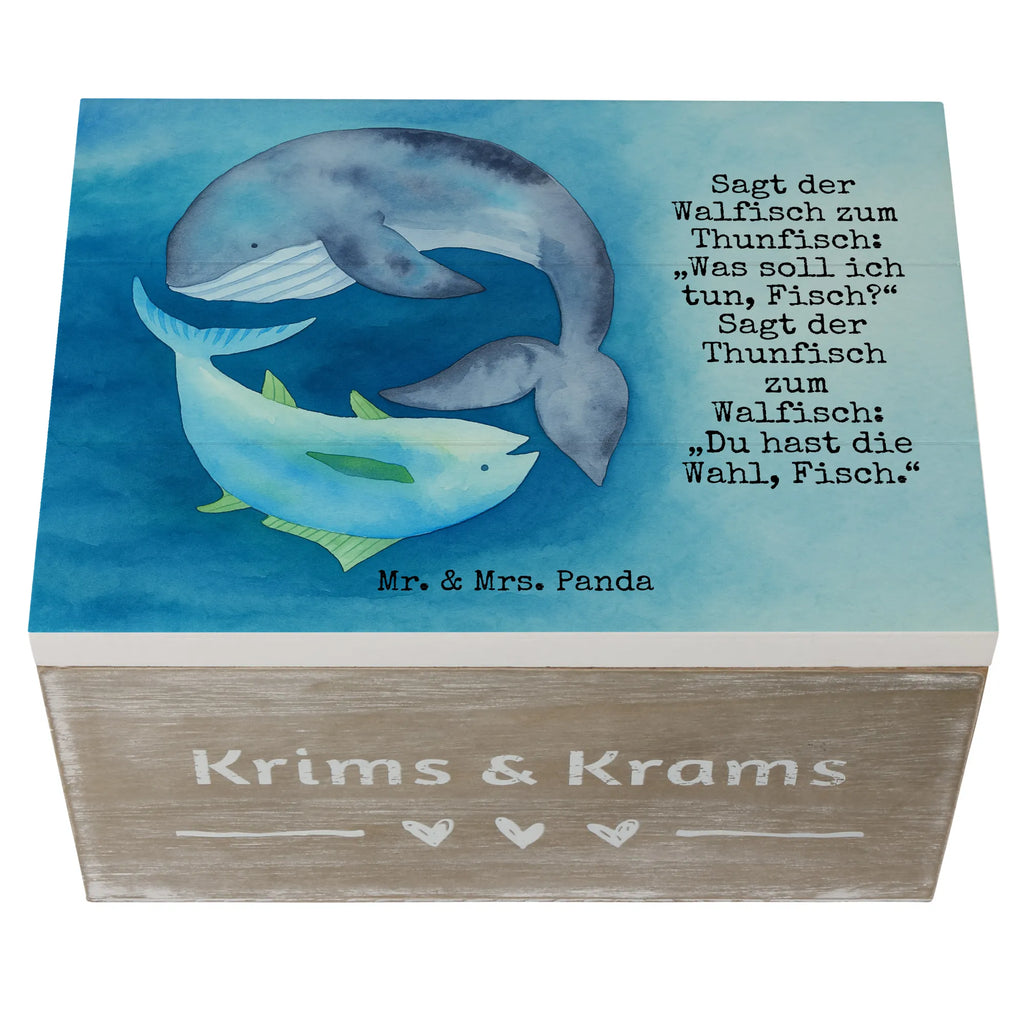Skrzynia drewniana wieloryb tuńczyk Design Erinnerungskiste, Geschenkdose, Holzkiste, Dekokiste, Geschenkbox, Schatzkiste, Kiste, Schatulle, Truhe, Erinnerungsbox, Aufbewahrungsbox, XXL, Tiermotive, Gute Laune, lustige Sprüche, Tiere, Witz, Flachwitz Geschenk, Wahl, Wal, Flachwitz, Tunfisch, Spruch lustig, Spruch des Tages, Wortwitz lustig